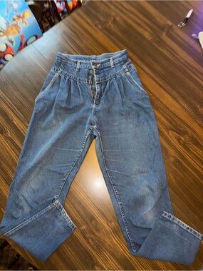 Boyfriend High-Waist Pleated Jeans - Blue#1980’s# made in USA# vintage Lee’s